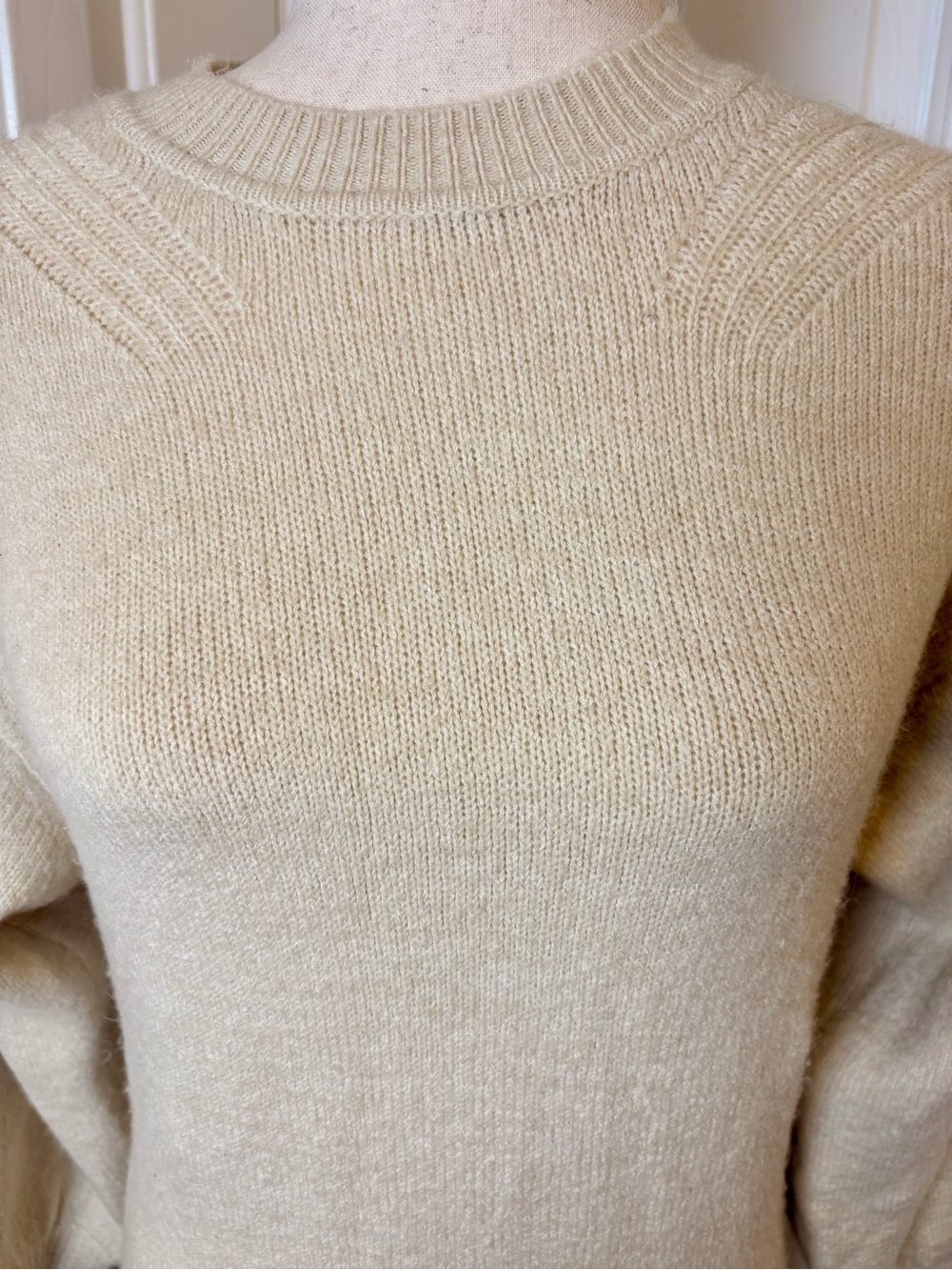ASOS Design Cream White Midi Knit Sweater Dress Cozy Minimalist Size 2 - Picture 7 of 8